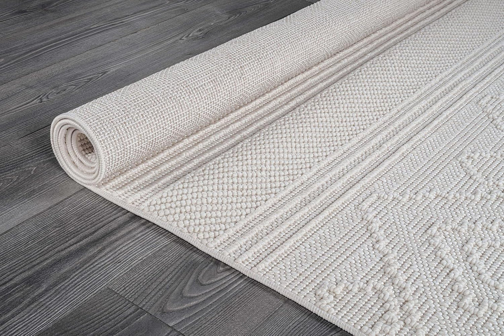 Beverly Rug Micro Loop Large Area Rug White 9x12 Modern Luxury Boho Geometric Durable Indoor Area Rugs for Living Dining Room Office Stain Resistant Non Shedding Casual Indoor Carpet White 9 x 12