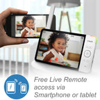 VTech RM7764-2HD Smart WiFi Baby Monitor with 2 Cameras  1080p HD Video  360° Pan & Tilt  10x Zoom  7" HD Parent Unit  Night Vision  Soothing Sounds  2-Way Talk  Temperature & Motion Detection