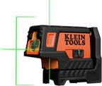 Klein Tools 93MCLPG Compact Self-Leveling Laser Level with Plumb Spot, Bright Green Cross Line, 75-Foot Range, Laser Class 2, Power Output