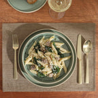 Gibson Elite Liberty Bay 16-Piece Pottery Clay Stoneware Dinnerware Set – Mint Green Reactive Glaze, Stackable Plates and Bowls W/Pasta Bowl, Service for 4 – Microwave & Dishwasher Safe