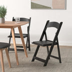 SIMPLEX 4 Black Resin Stackable Folding Chair - Comfortable Black Foldable Chair - Folding Chairs with Padded Seats - Indoor/Outdoor Folding Chairs for Events - Lightweight Foldable Chairs (4 Pack)