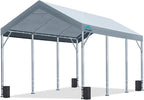 ADVANCE OUTDOOR 12x20 ft Heavy Duty Carport Potable Car Canopy Garage Party Tent Boat Shelter  Adjustable Height from 9.5 ft to 11 ft  Gray
