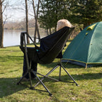 TIMBER RIDGE Hammock Camping Chair with Adjustable Backrest, Heavy Duty Folding Hammock Chair Supports 300lbs, Portable Hammock Chair for Camping, Travelling and Patio, Black