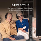Avantree Duet - Dual Wireless Headphones for TV Watching  Clear Voice & Loud Volume for Seniors and the Hard of Hearing  Easy Plug & Play Setup  with 2.4GHz RF Transmitter & Charging Dock