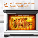 NUWAVE Bravo XL Air Fryer Convection Toaster Oven Countertop, 112-in-1 Smart Grill Combo with Original Flavors & Marks, Adjustable Heating Zones for Pizza, Roast, Bake, 50-500°F, Stainless Steel, 30QT