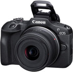 Canon EOS R100 Mirrorless Camera with RF-S18-45mm F4.5-6.3 IS STM Lens Kit  24.1 Megapixel CMOS (APS-C) Sensor  4K Video  RF Mount | Black Bundled with 64GB Memory Card & Camera Shoulder Bag (3 Items)