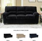 Signature Design by Ashley SimpleJoy Modern Sofa for Living Room, Black