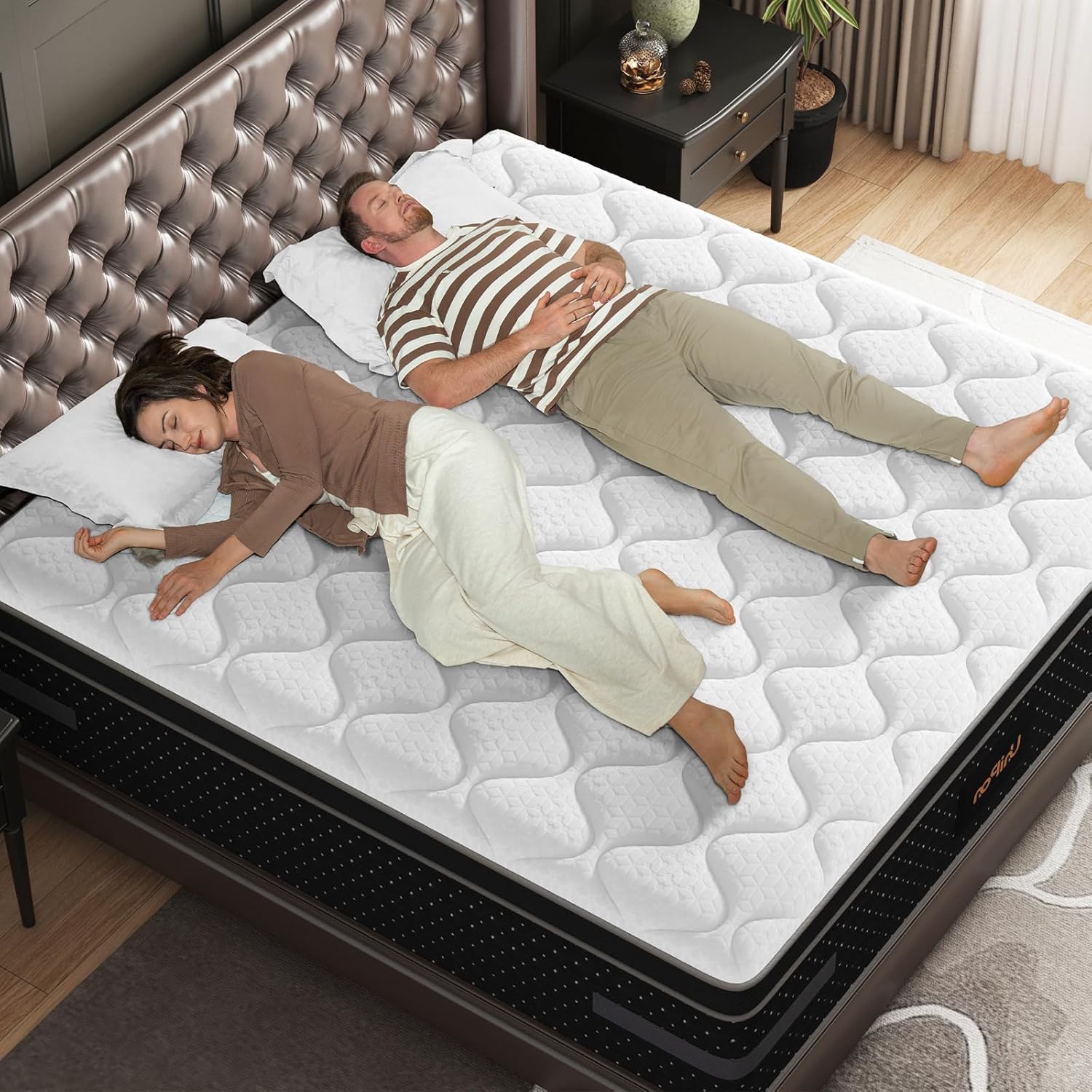 Extra Firm Queen Mattress 12 Inch- Firm Hybrid Mattresses in a Box with Individual Pocket Spring for Motion-Isolation & Pain Relief-Fiberglass Free Bed with 365 Night Trial, CertiPUR-US Certified