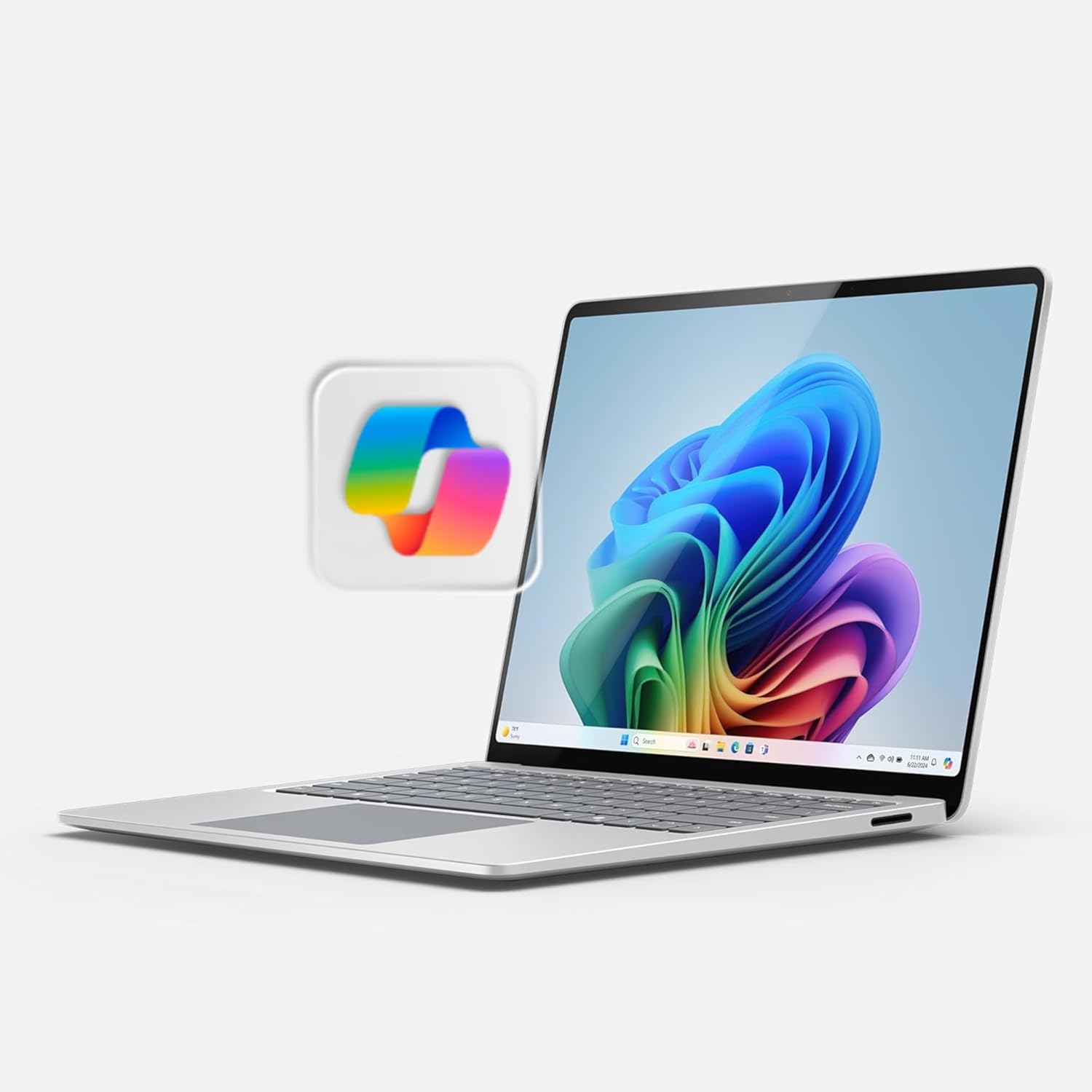 Microsoft Surface Laptop (2024)  Windows 11 Copilot+ PC  15" Touchscreen Display  Snapdragon X Elite (12 core)  16GB RAM  256GB SSD Storage  Platinum