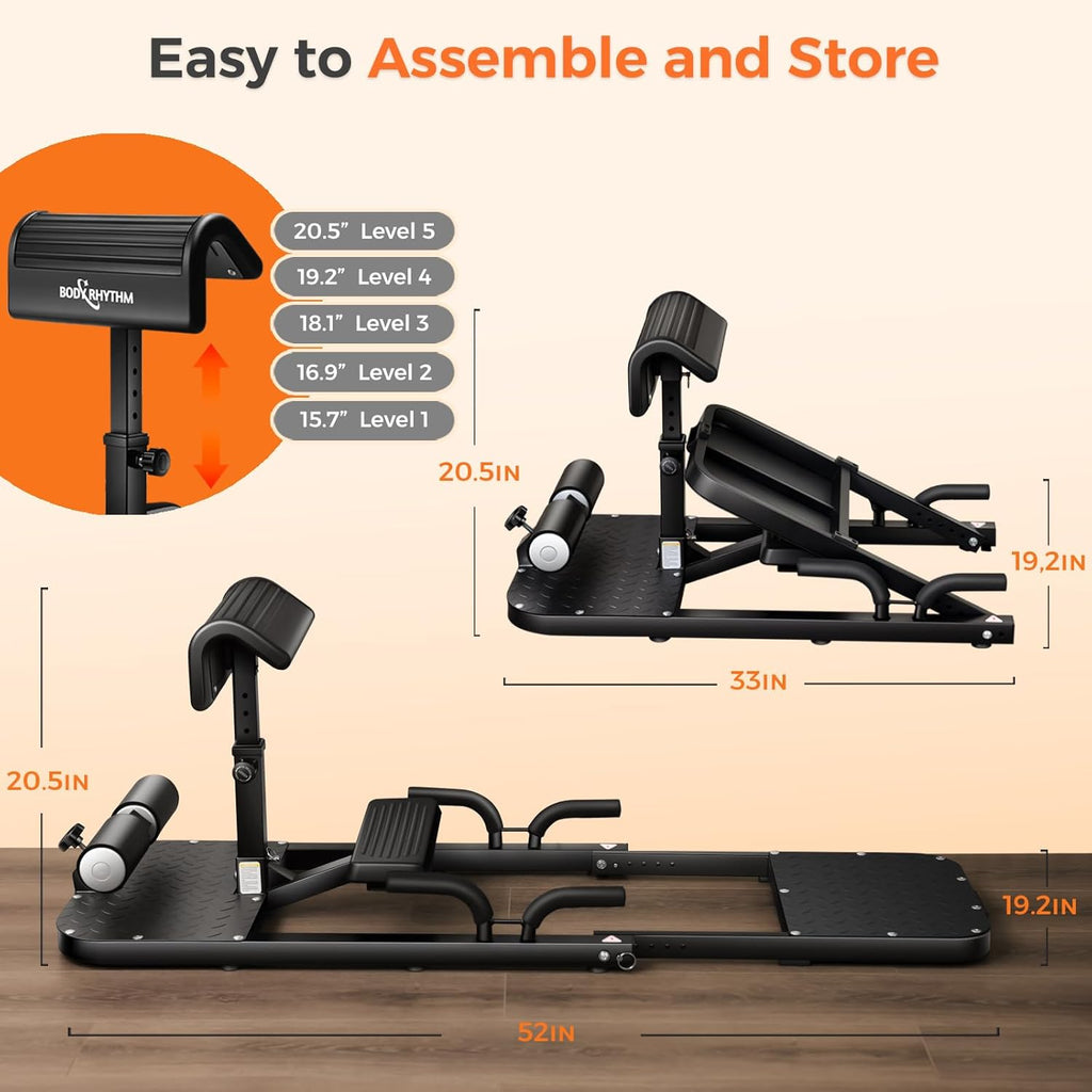 BODYRHYTHM Hip Thrust Machine with 2 Sets of Resistance Bands, Sissy Squat Machine, Squat Workout Machine & Glutes Workout Equipment, Bulgarian Split Squat Stand for Legged Lunges.