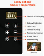 VEVOR Car Refrigerator, DC 12/24V AC100-240V Compressor Electric Cooler, -4°F to 68°F Car Fridge with APP Control, 21 QT Cars Freezer for RVs, Campsites, Boats, Camping, Fishing, 60W Portable Freezer