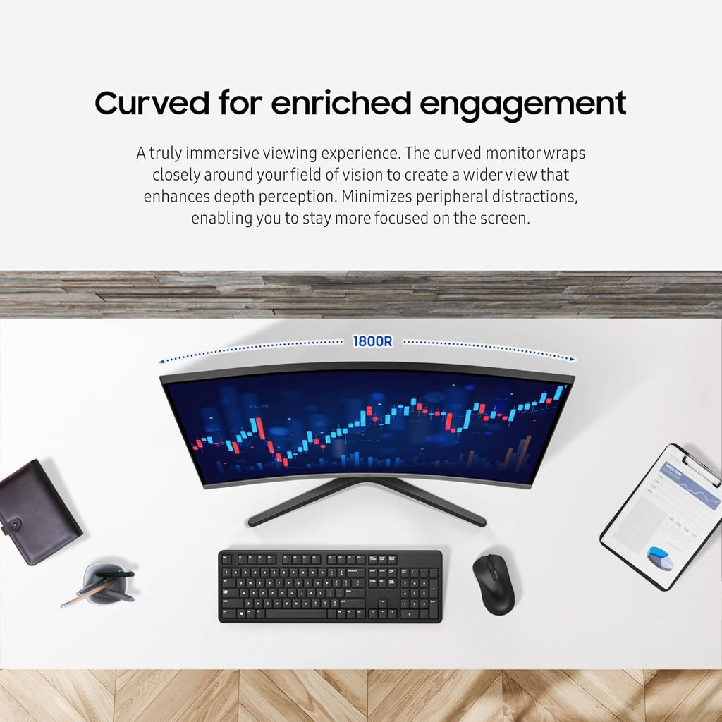 Samsung 32-inch S3 (S39GD) FHD 100Hz Curved Monitor  Game Mode  Eye Saver Mode  Multiple Connectivity with HDMI Port  Built-in Speakers  LS32D39DGANXZA  2025