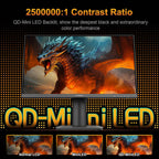 INNOCN 24.5" 2K QHD 2560 x 1440P 240Hz Monitor  Gaming Console Ready  Mini-LED Precisely Local Dimming  Monitor for Mac  HDMI 2.1  DP 1.4  Height Pivot Adjustable Stand  Black - 25M2S