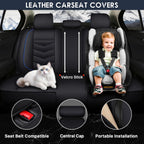 Car Seat Cover 6 Seats for Ford Explorer 2000-2025, Waterproof Durable Premium Leather Car Seat Protector, Comfortable Anti-Slip Stylish Sport Seat Cover(6 Seats Luxury,Black Blue)