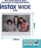 Fujifilm INSTAX Wide 400 Instant Camera - Sage Green with Pixibytes Microfiber Cleaning Cloth (Camera + 2 Wide Twin Packs)