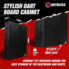 Ruthless Home Darts Centre with or Without LED Light Options | Home Dart Board Centre Including Cabinet, Dartboard and 2 Sets of Darts.