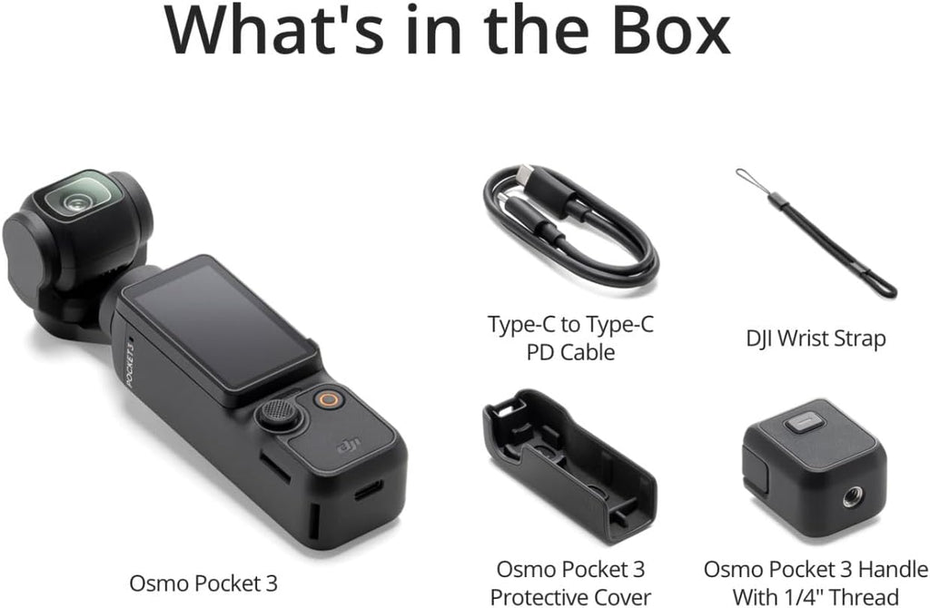 DJI Osmo Pocket 3 Vlogging Camera with 1'' CMOS & 4K/120fps Video  3-Axis Stabilization  Fast Focus  Face/Object Tracking  Rotatable Touchscreen Bundle with Deco Gear 2 Lapel Microphones + 128GB Card