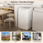 Auertech 14 lbs Portable Washing Machine, Fully Automatic Portable Washer with Glass Lid, 10 Wash Cycles, Compact Capacity Washer and Spin Dryer Combo with Drain Pump for Apartment, Dorm, RV