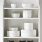 MALACASA 24 Pieces Porcelain Dinnerware Set, Modern White Dish Set for 8, Premium Serving Plates and Bowls Sets, Chip and Scratch Resistant Dishware Sets Kitchen Dishes Dining Ware Set, Series LEAH