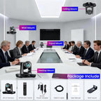 4K UHD PTZ Camera AI-Auto Tracking, 20X Optical Zoom, USB3.0/HDMI/LAN PoE, IP Live Streaming, PTZ Conference Room Camera for Church Services Education Conference Events, Work with YouTube OBS
