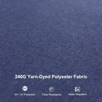 PURPLE LEAF 8' X 10' Left-right Tilting Patio Umbrella with Base Outdoor Swivel Cantilever Offset Aluminum Umbrella with Champagne Frame and 360-degree Rotation for Garden Deck Pool, Navy Blue