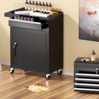 Greenvelly Tool Chest, 5-Drawer Rolling Tool Chest with Hooks and Lockable Wheels, Detachable Top Tool Box, Toolbox with Wheels, Rolling Tool Box for Mechanics Garage Workshop and Tool Room (Black)