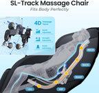 Osaki Vibe 4D l 4D Massage Mechanism l Automatic Body Scan l Deep Calf-Kneading l Space-Saving Technology l 3-Stage Zero Gravity l 32-Cell Full Body Air Massage (Brown)