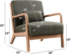 INZOY Mid-Century Modern Accent Chair Set of 2, Green Reading Armchair with Waist Cushion, Upholstered Living Room Chairs for Bedroom Sunroom