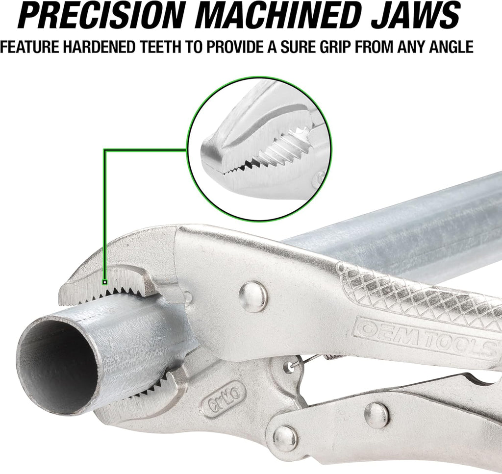 OEMTOOLS 23987 7-Piece Set Locking Pliers, Curved and Long Nose Vise Grips for Gripping and Clamping Tasks, Precision-Machined Vise Grip Jaws, Heat-Treated Alloy Steel, Includes EVA Tray