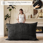 Homall 3 in 1 Giant Bean Bag Chair for Adults, Convertible Bean Bag Floor Couch Bed with Washable Cover, High-Density Foam Chair Bed for Living Room, Dorm Room, Office (Black)