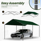 Carport 10x20 FT Heavy Duty Carport Canopy Tent Waterproof，Portable Car Shelter Garage Tent for Backyard Shade,Gathering and Storage for Boats,Cars,Tractors (Green (No Sidewall