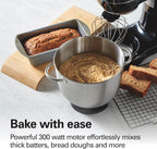 Hamilton Beach Electric Stand Mixer, 4 Quarts, Dough Hook, Flat Beater Attachments, Splash Guard 7 Speeds with Whisk, Easy-Carry Top Handle, Black
