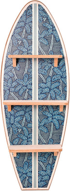 American Art Decor Kona Coast by Reyn Spooner Electric Palms - Navy Surfboard Printed Wall Shelf - 13" x 35"