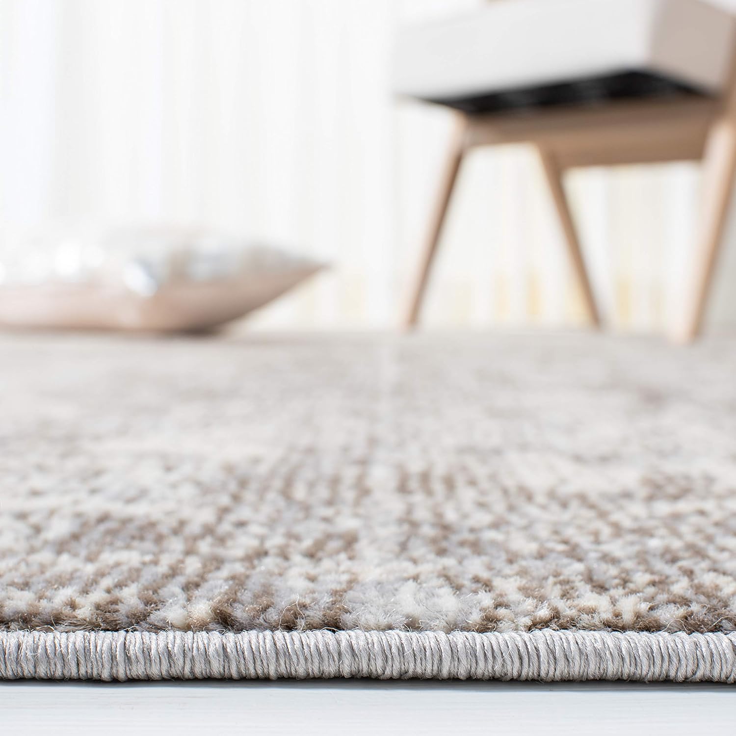 SAFAVIEH Madison Collection 9' x 12' GreyBeige MAD471G Modern Abstract Non-Shedding Living Room Bedroom Area Rug