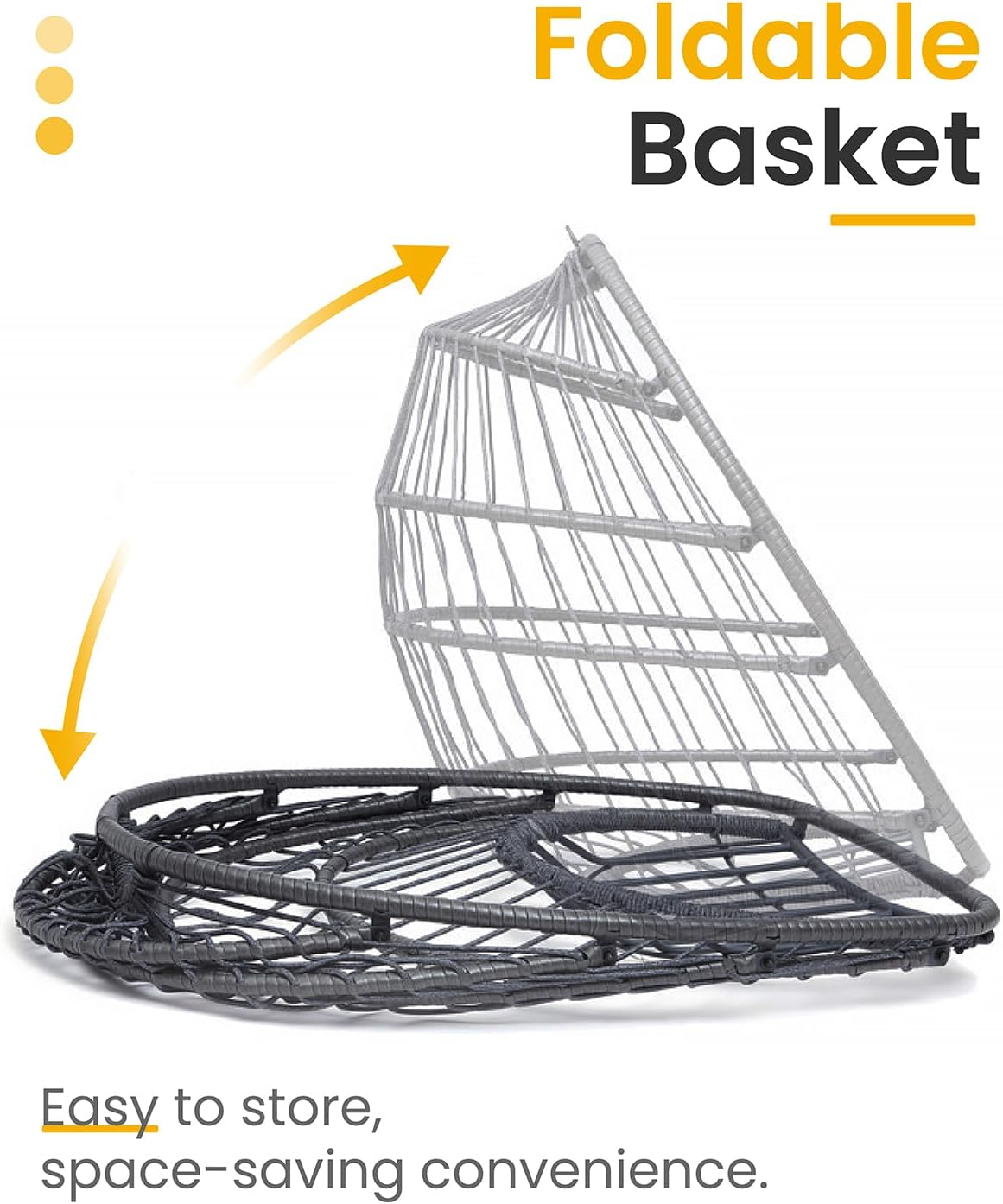 Hanging Egg Chair with Stand, Indoor Outdoor Wicker Patio Egg Swing Chair with Cushion for 350LBS Capacity, Hanging Hammock Chair for Bedroom, Garden, Porch - Dark Blue