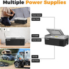 Setpower FC15 Portable 12v Refrigerator, -4℉-68℉ Fast Cooling Car Refrigerator, 15L/15.8Qt Car Fridge Portable Freezer with 12/24V DC & 110/240V AC, Electric Cooler (Black&Grey, 15L With AC Adapter)
