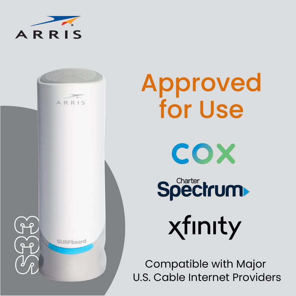 ARRIS - SURFboard S33 32 x 8 DOCSIS 3.1 Multi-Gig Cable Modem with 2.5 Gbps (Renewed)