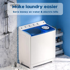 Auertech Portable Washing Machine, 40lbs Twin Tub Washer Large Laundry Machine with Drain Pump, Semi-automatic 24lbs Washer 16lbs Spinner Combo for Dorms, Apartments, RVs