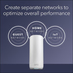 NETGEAR Orbi 870 Series Tri-Band WiFi 7 Mesh System (RBE873) - Router + 2 Satellite Extenders  Security Features  Up to 21 Gbps  Covers Up to 9 000 Sq. Ft.  150 Devices  10 Gig Internet Port  BE21000