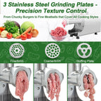 Meat Grinder Heavy Duty Electric,Commercial Meat Grinder #8 for Home Use Deer Processing Best Stainless Steel 2800W Max with 3 Grinding Plates 3 Sausage Stuffer Tubes 1 Pusher 2 Blades
