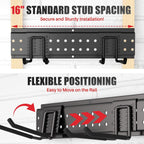 Garage Tool Organizer Wall Mount 96 inches with 18 Adjustable Heavy-Duty Hooks, Garage Organization, Garden Tool Storage Rack, Yard, and Shed, Holds Up to 750 lbs
