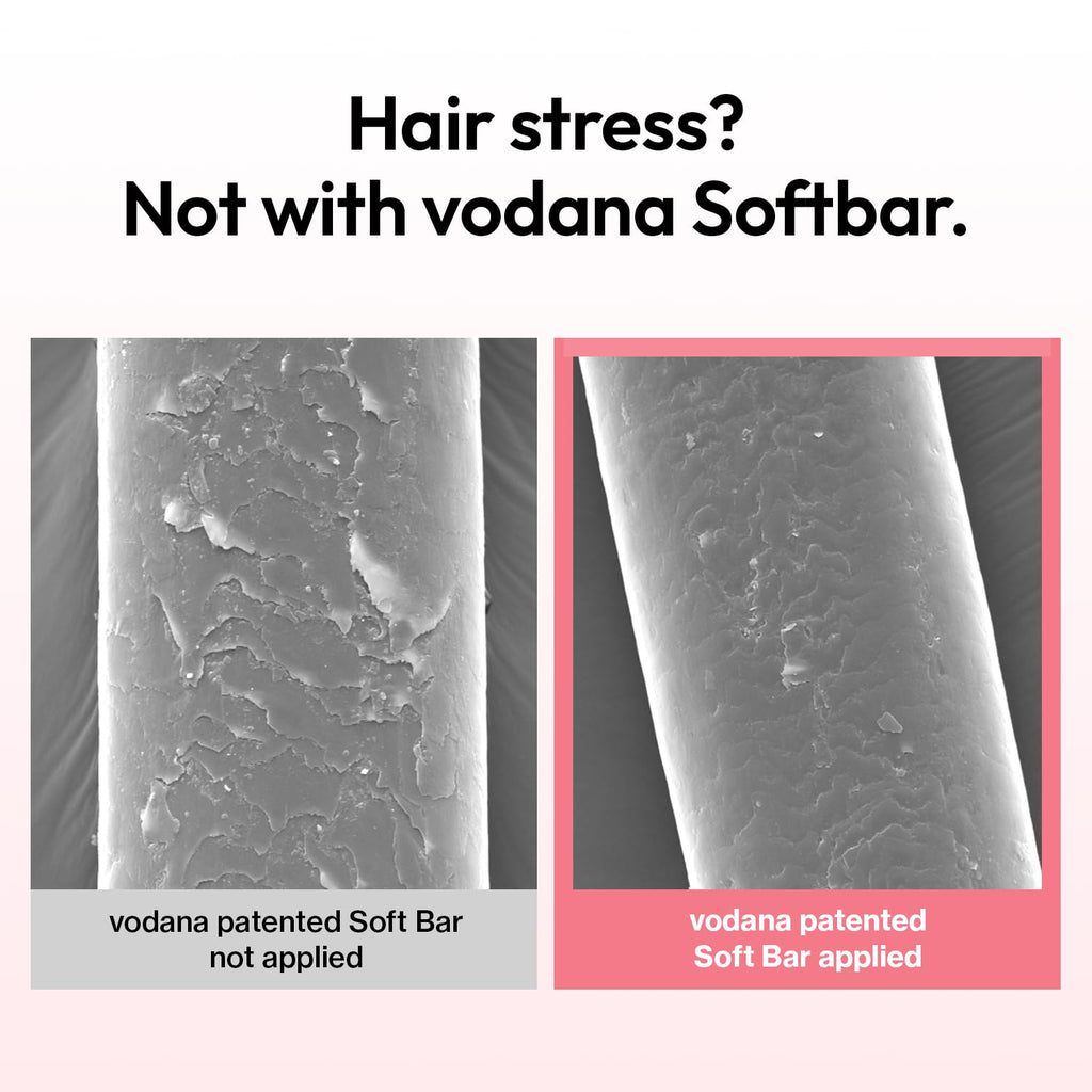 VODANA Professional Softbar Flat Iron - Ceramic Straightener with Patented Silicone Bar, Smooth & Quick Styling, Healthy Hair Solution, Dual Voltage for Worldwide Use (1.5 inch, Milk Tea Rose)
