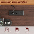 GarveeHome Executive Desk with File Drawers, Farmhouse Home Office Desk with Charging Station, 60 in Wooden Computer Desk with Cabinet Storage for Work Study Writing, Walunt Brown