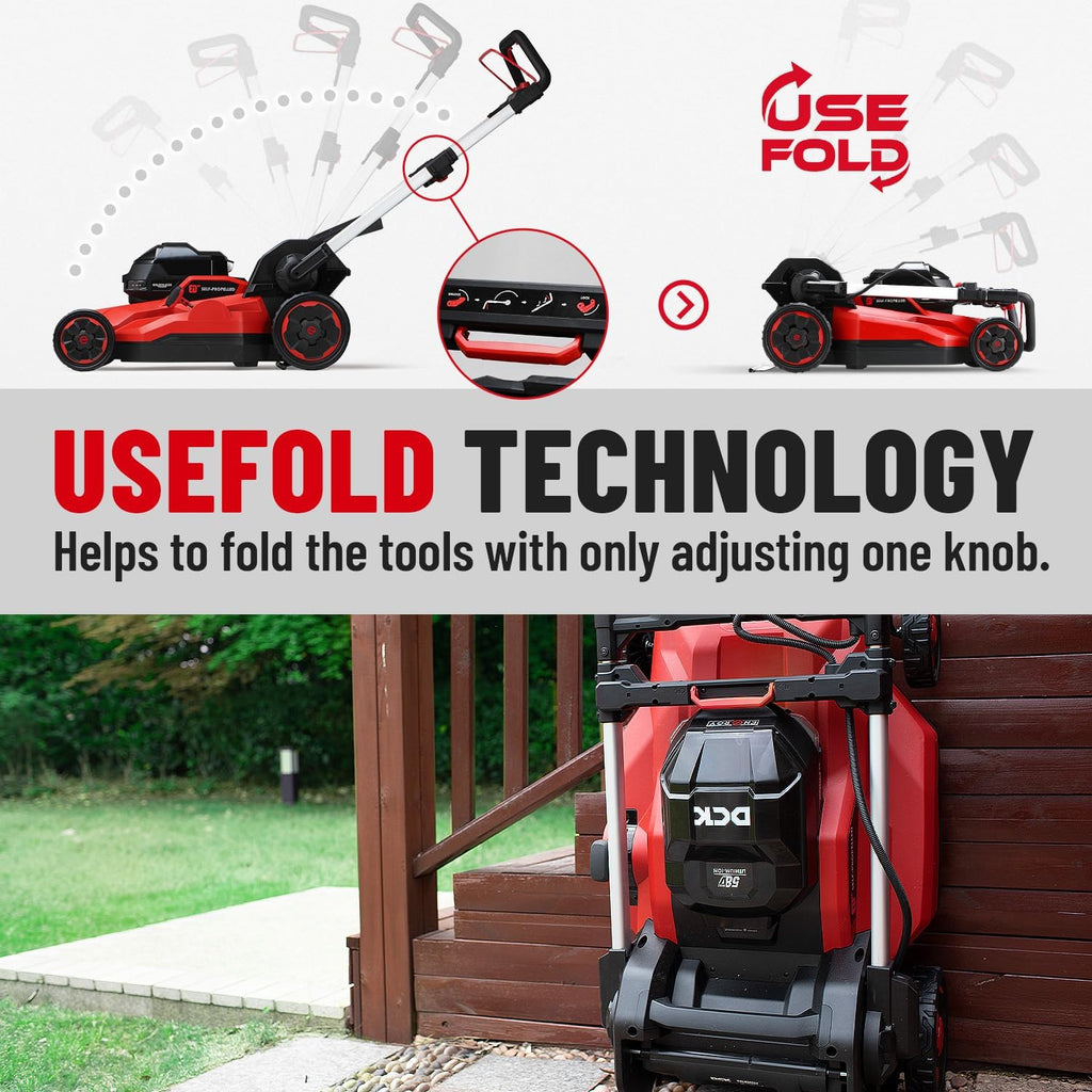 58V 21" Electric Lawn Mower Cordless Self-Propelled Lawn Mower  Brushless Motor  3-in-1 (Mowing/Collecting/Mulching)  7 Cut Heights  Foldable  LED Light  7.5Ah Battery & Charger(60Min runtime)