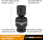 GEARWRENCH 1/2-Inch 6 Point Metric Universal Impact Socket Set (15 Piece) - 84939N
