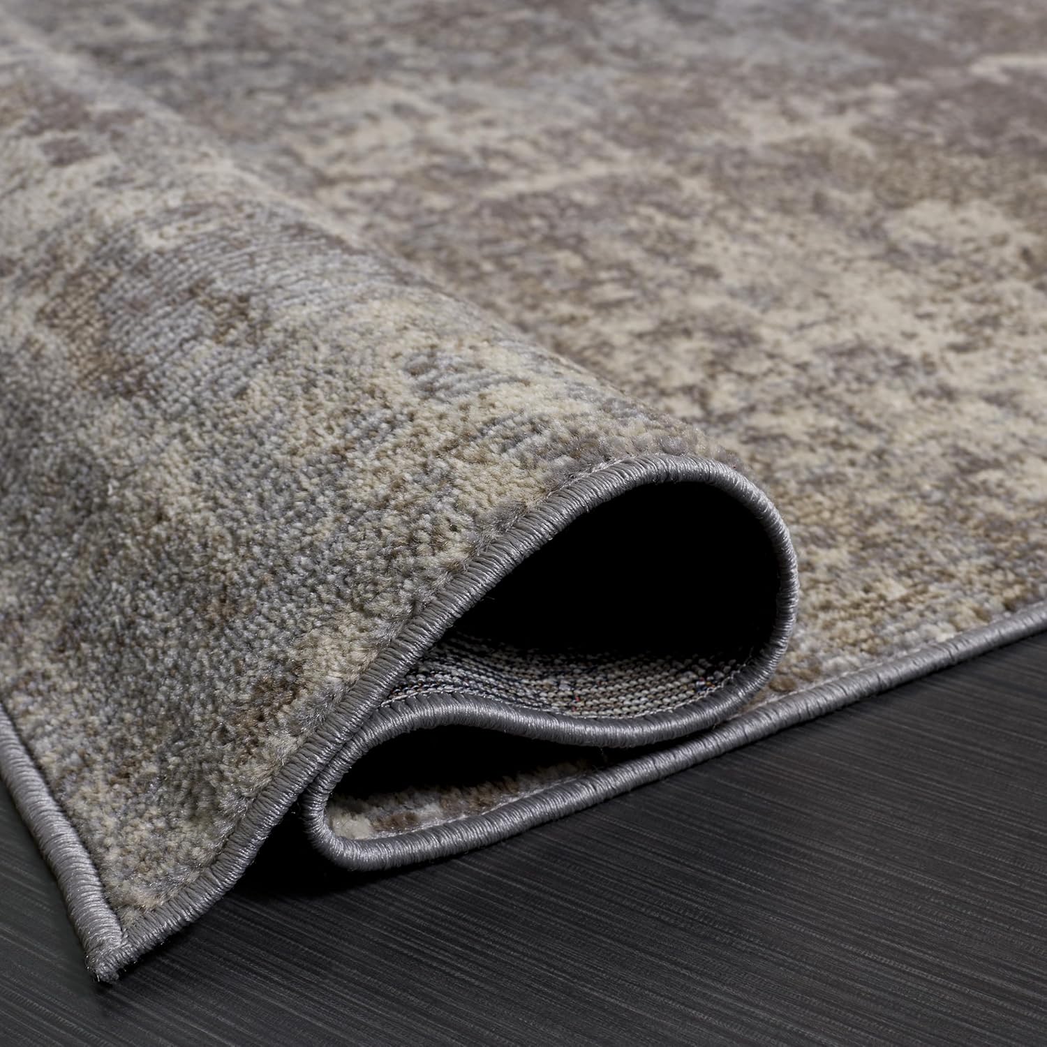 SAFAVIEH Madison Collection X-Large Area Rug - 12' x 15', Grey & Beige, Modern Abstract Design, Non-Shedding & Easy Care, Ideal for High Traffic Areas in Living Room, Bedroom (MAD471G)