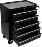 RYH 5Drawers Rolling Tool Chest & Tool Box on Wheels | Heavy Duty Metal Cart with Ball Bearing Drawers | Fits US General Tool Box for Garage Storage (Black, 5 Drawers（29.9" H × 24.2" W × 12.9" D)