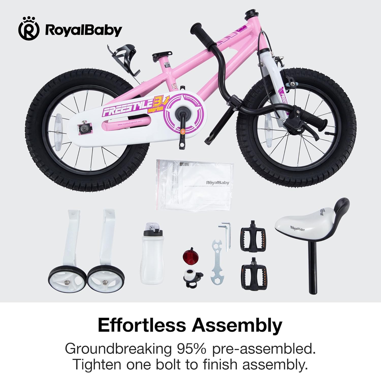 RoyalBaby Kids Bike with Dual Handbrake for Beginners,12 14 16 18 20 Inch Bicycle for Boys & Girls Ages 3-10 Years