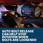 BOSCH GDS18V-350N 18V Brushless ½ In. Mid Torque Impact Wrench - 410 Ft.-Lbs Breakaway Torque, 250 Ft.-Lbs Fastening Torque, Compact Design (Bare Tool)