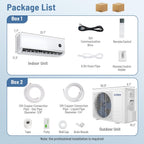 12000 BTU Mini Split Air Conditioner & Heater, 208/230V 18.1 SEER2 Wifi Enabled Energy Efficient Inverter Ductless AC & 1 Ton Heat Pump System, Works with Alexa, Cools Up to 600 Sq. Ft